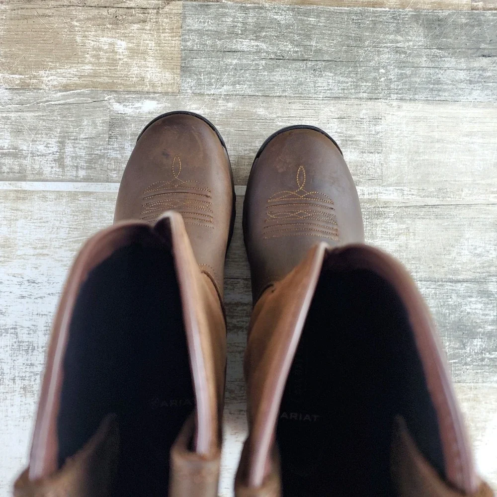 Ariat Terrain H20 Womens Boot Sz 8 B Distressed Brown Pull On Waterproof Outdoor